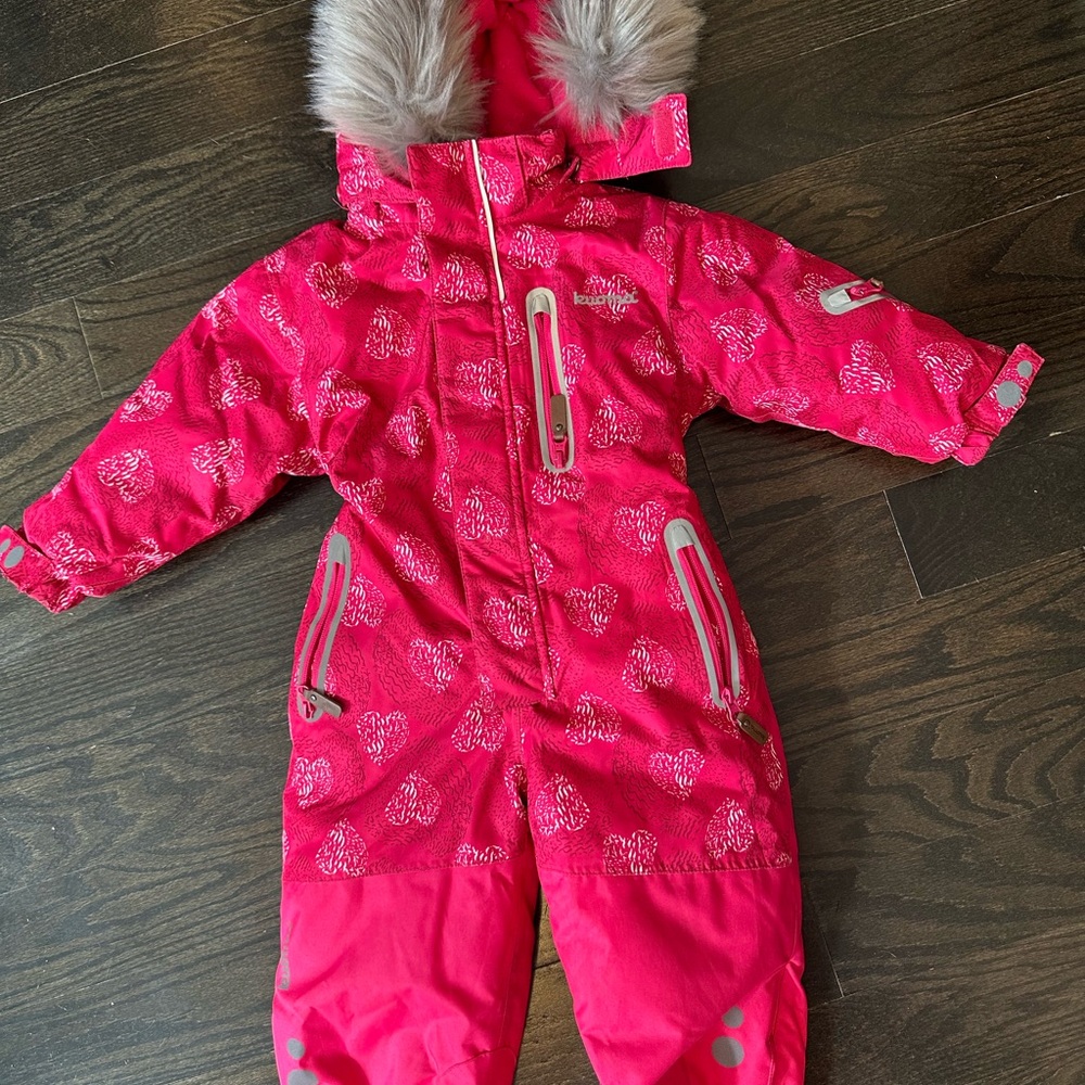 Kuoma raspberry Patterned Snowsuit size 86